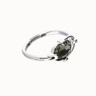 Bangle bracelet with oval faceted gray crystal